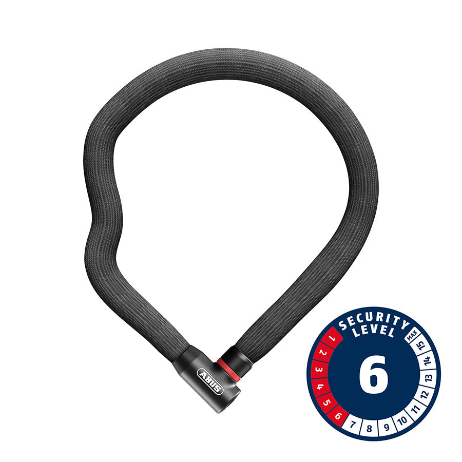 CHAIN LOCK, KEY, 4MM, 110CM, 3.6', BLACK