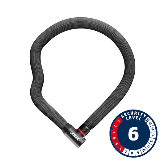 CHAIN LOCK, KEY, 4MM, 110CM, 3.6', BLACK