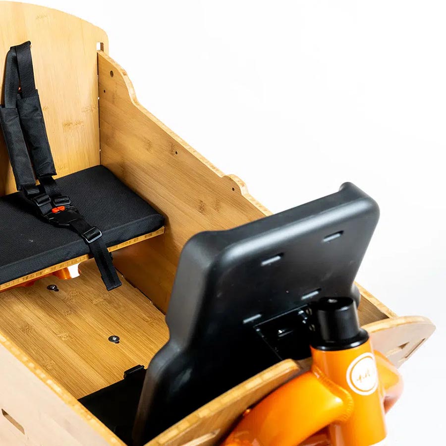 CHILD SEAT FOR THE SUPERCARGO ADDS A 3RD PLACE TO THE BAMBOO BOX