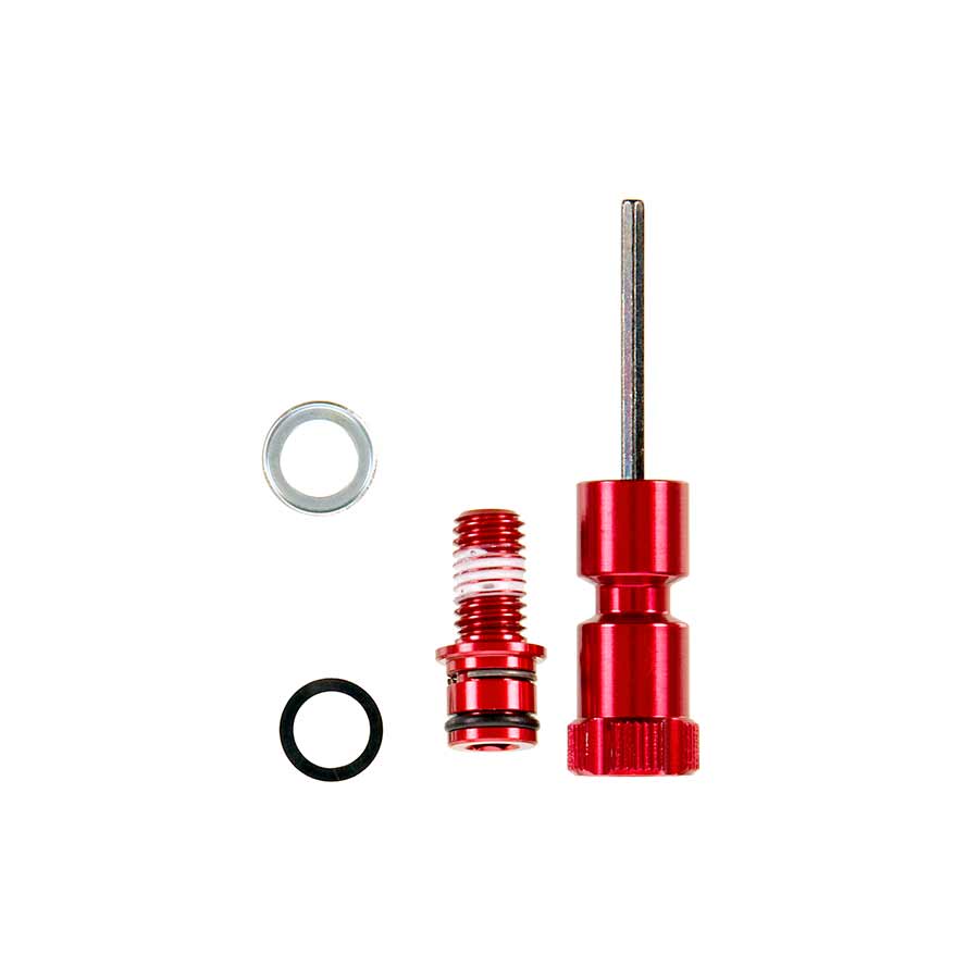 REBOUND ADJUSTER KNOB/BOLT KIT, ALUMINUM RED LONG (USE WITH MAXLE LOWER LEG)