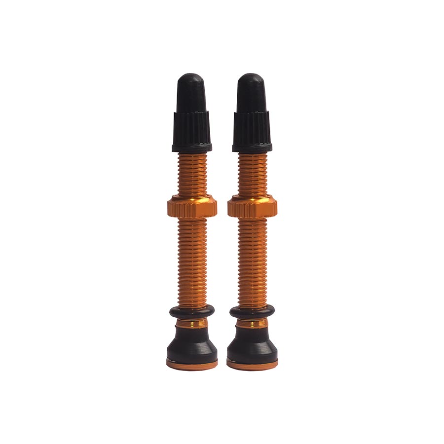 TUBELESS VALVE, PRESTA, 44MM, ORANGE, PAIR