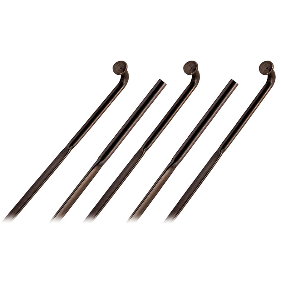 SPOKES, BLADED J-BEND, BLACK, 2.0, LENGTH: 310MM, NO THREADS, CUT TO SIZE, PACK OF 100