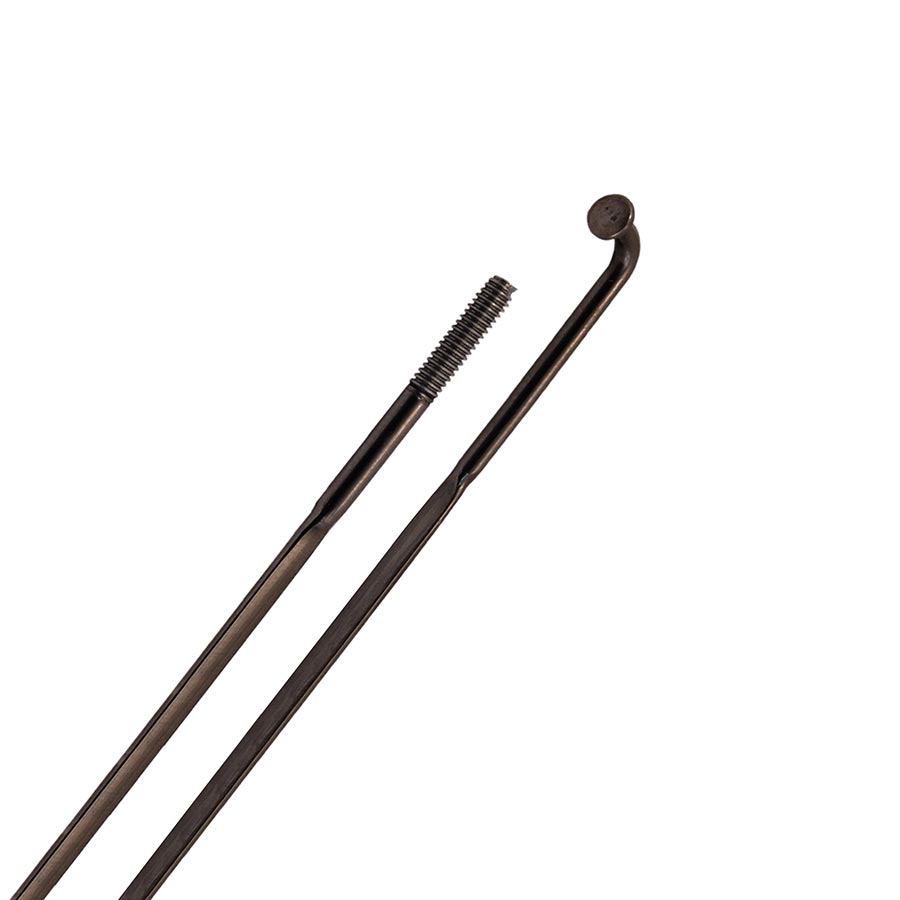 SPOKES, BLADED J-BEND, BLACK, 2.0, LENGTH: 254, UNIT