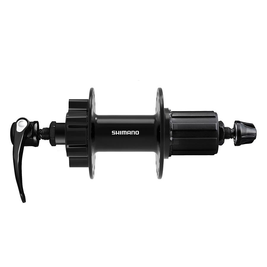 DISC HUB, REAR, 36H, 6-BOLT, QR, 135MM, SHIMANO HG, BLACK, EFHQB400HMAZB
