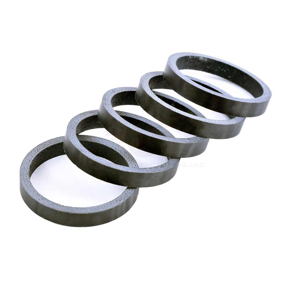 HEADSET SPACER, 1-1/8'', HEIGHT: 5MM, CARBON, BLACK, 5PCS