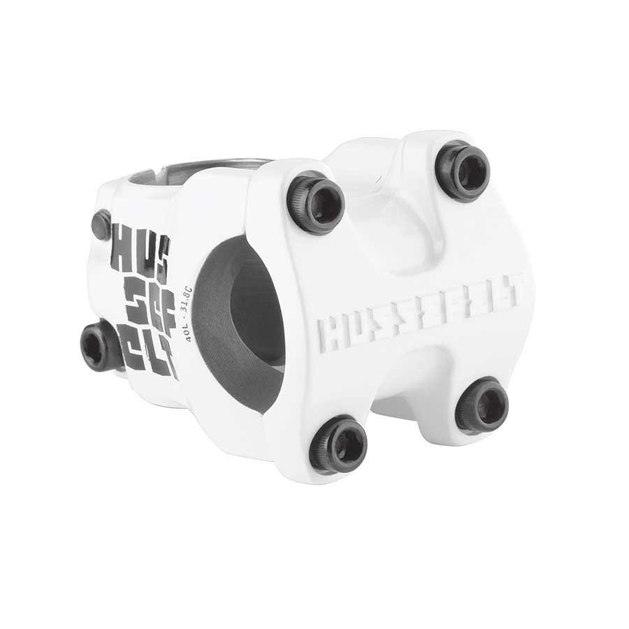 STEM, DIA: 28.6MM, L: 40MM, ANGLE: 0°, BAR: 31.8MM, WHITE