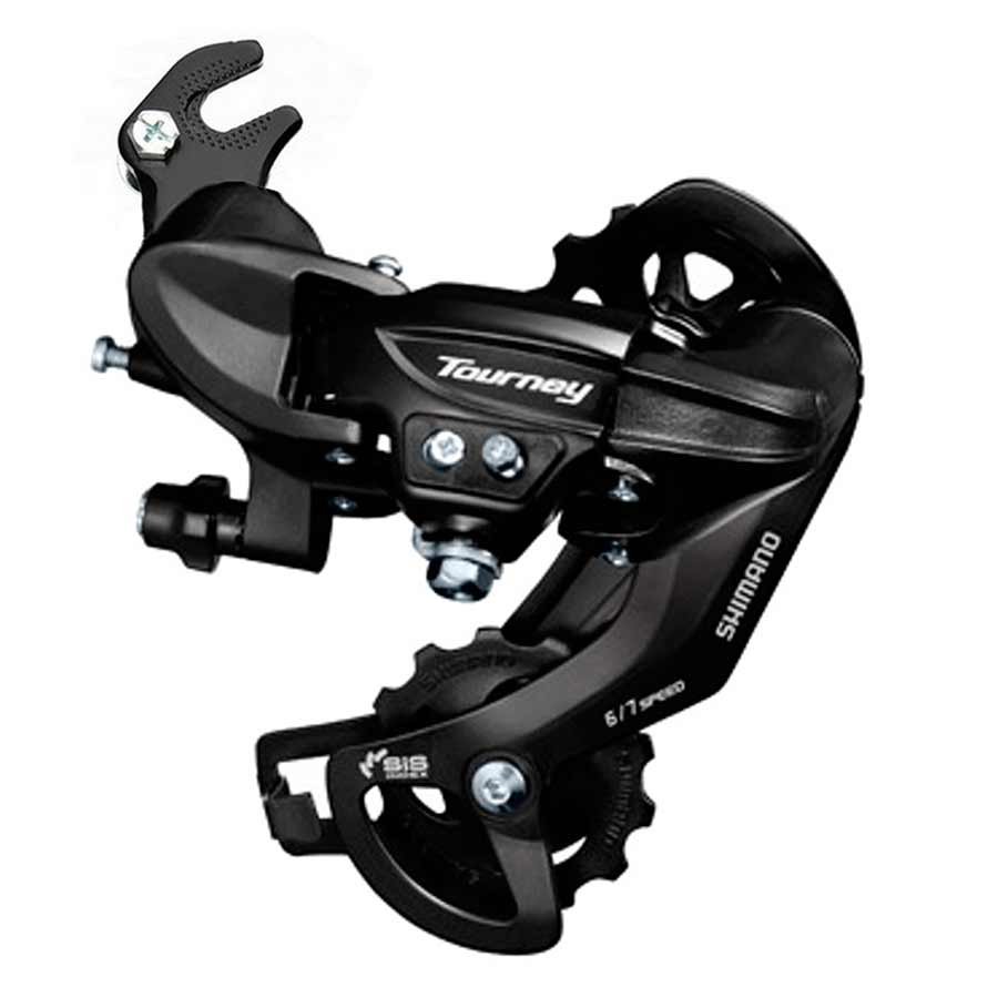 REAR DERAILLEUR, 6/7SP., SGS, BLACK, WITH ADAPTER