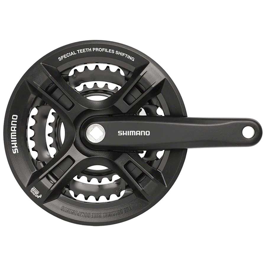 CRANKSET, 7/8 SP., 175MM, 28/38/48T, RIVETED, SQUARE, 50 MM, BLACK