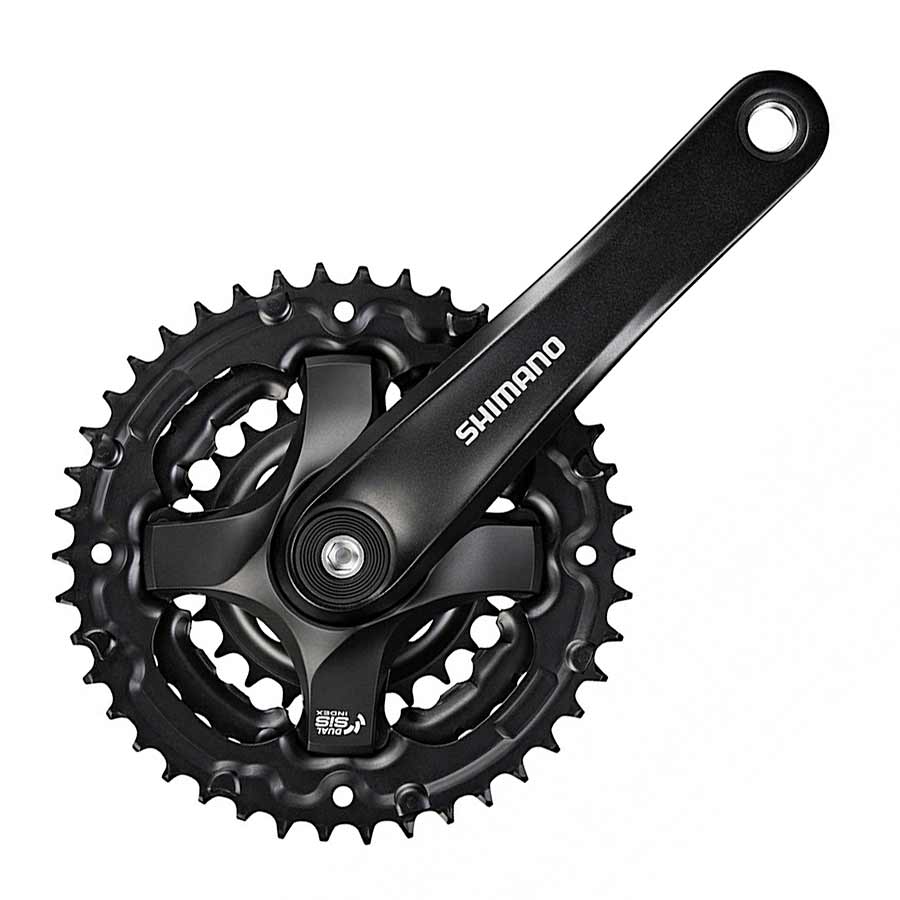 CRANKSET, 6/7/8 SP., 170MM, 24/34/42T, RIVETED, SQUARE, 47.5MM, BLACK