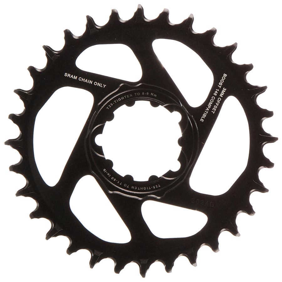 CHAINRING, TEETH: 32, SPEED: 11/12, BCD: DIRECT MOUNT, SINGLE, ALUMINUM, BLACK