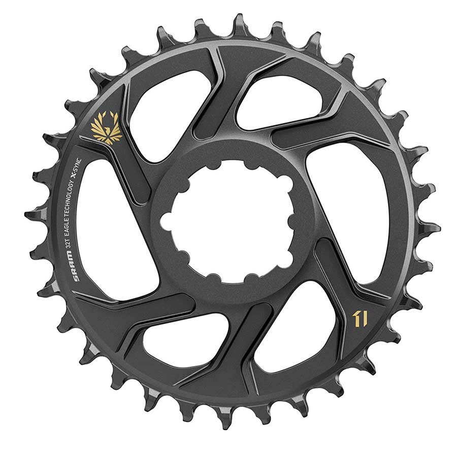 CHAINRING, TEETH: 34, SPEED: 11/12, BCD: DIRECT MOUNT, SINGLE, ALUMINUM, GOLD