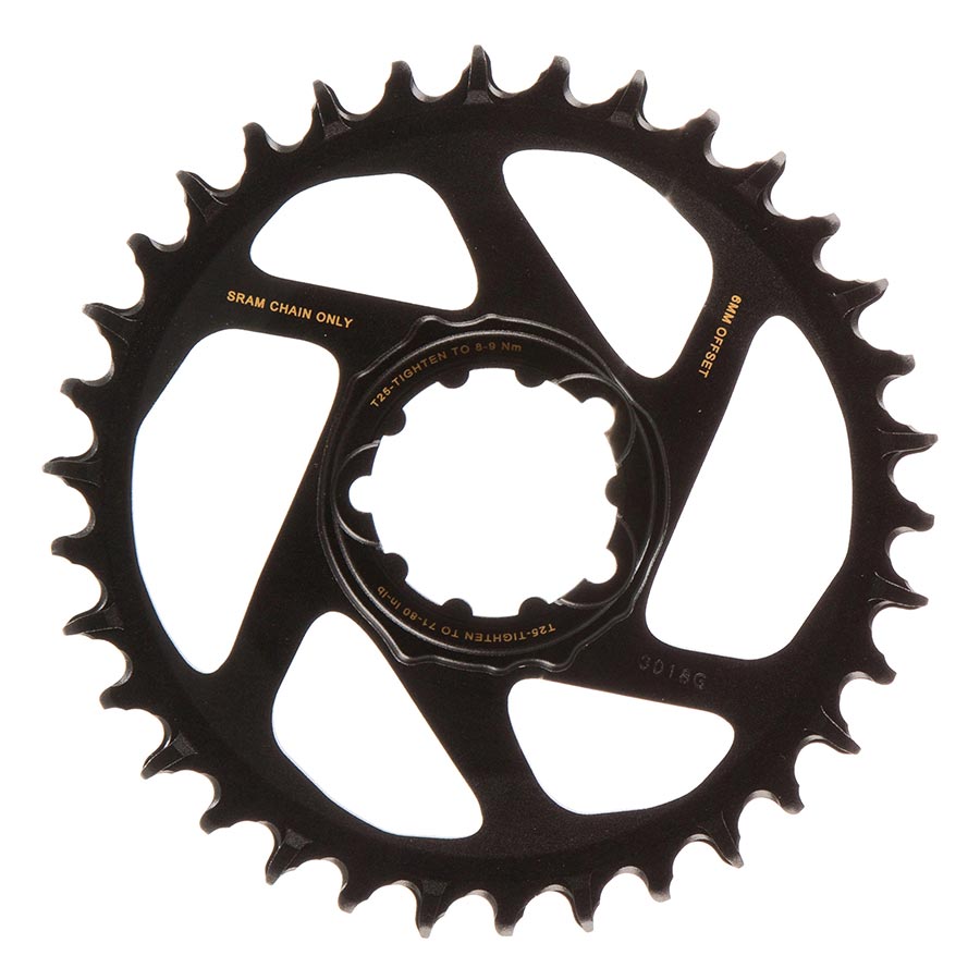 CHAINRING, TEETH: 34, SPEED: 11/12, BCD: DIRECT MOUNT, SINGLE, ALUMINUM, GOLD
