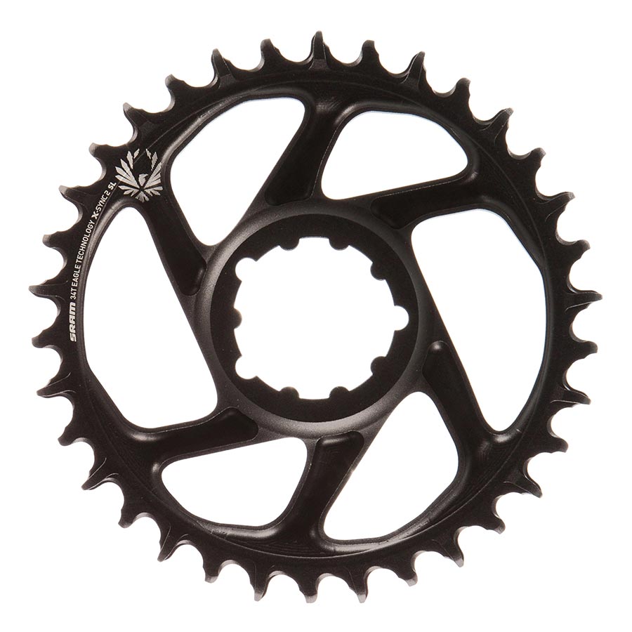 CHAINRING, TEETH: 34, SPEED: 11/12, BCD: DIRECT MOUNT, SINGLE, ALUMINUM, BLACK
