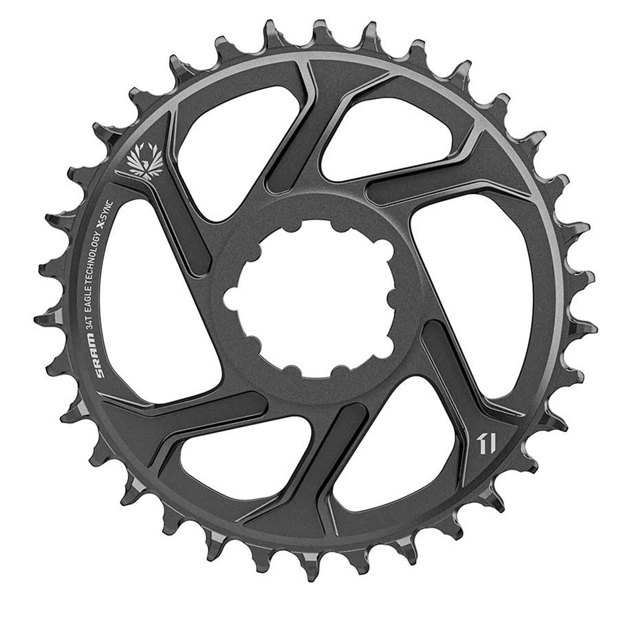 CHAINRING, TEETH: 34, SPEED: 11/12, BCD: DIRECT MOUNT, SINGLE, STEEL, BLACK