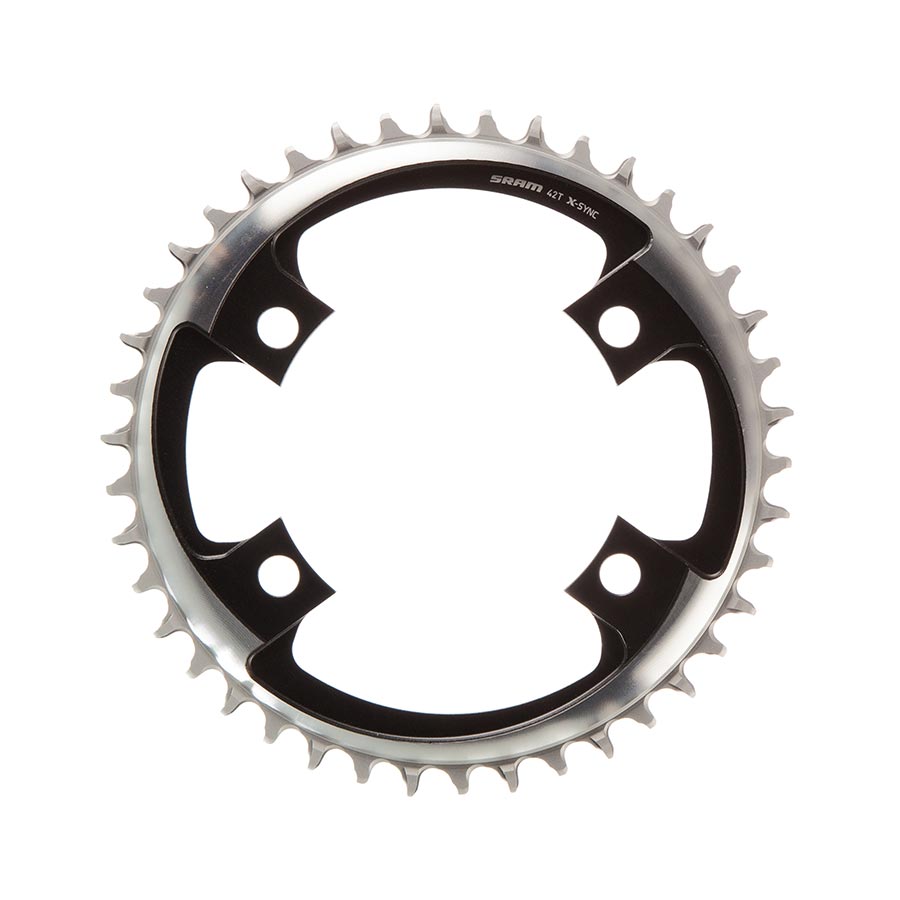 CHAINRING, TEETH: 42, SPEED: 12, BCD: 107, BOLTS: 4, SINGLE, ALUMINUM, GREY