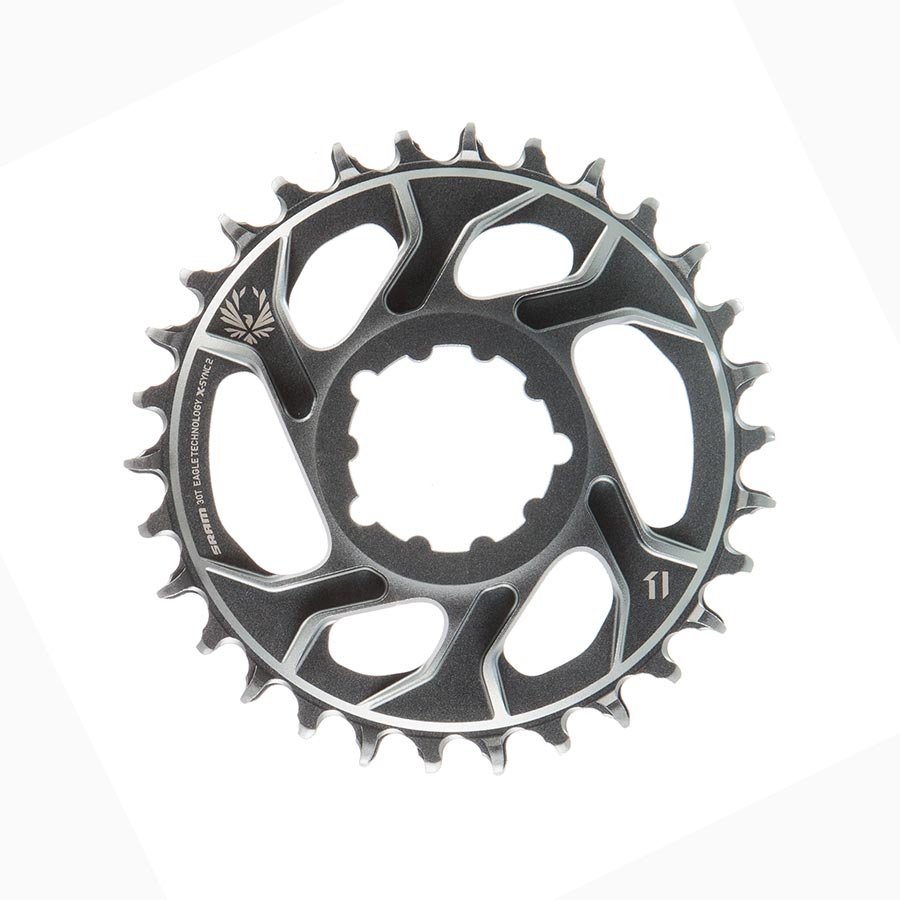 CHAINRING, TEETH: 30, SPEED: 12, BCD: DIRECT MOUNT, SINGLE, ALLOY, OFFSET 6MM, GREY