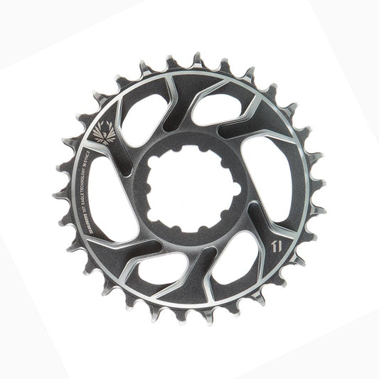 CHAINRING, TEETH: 30, SPEED: 12, BCD: DIRECT MOUNT, SINGLE, ALLOY, OFFSET 6MM, GREY