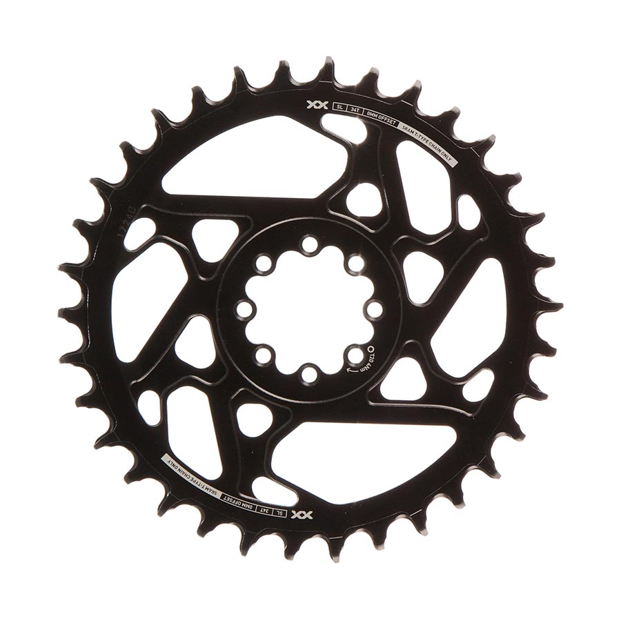 CHAINRING, TEETH: 34, SPEED: 12, BCD: DIRECT MOUNT, ALUMINUM, BLACK