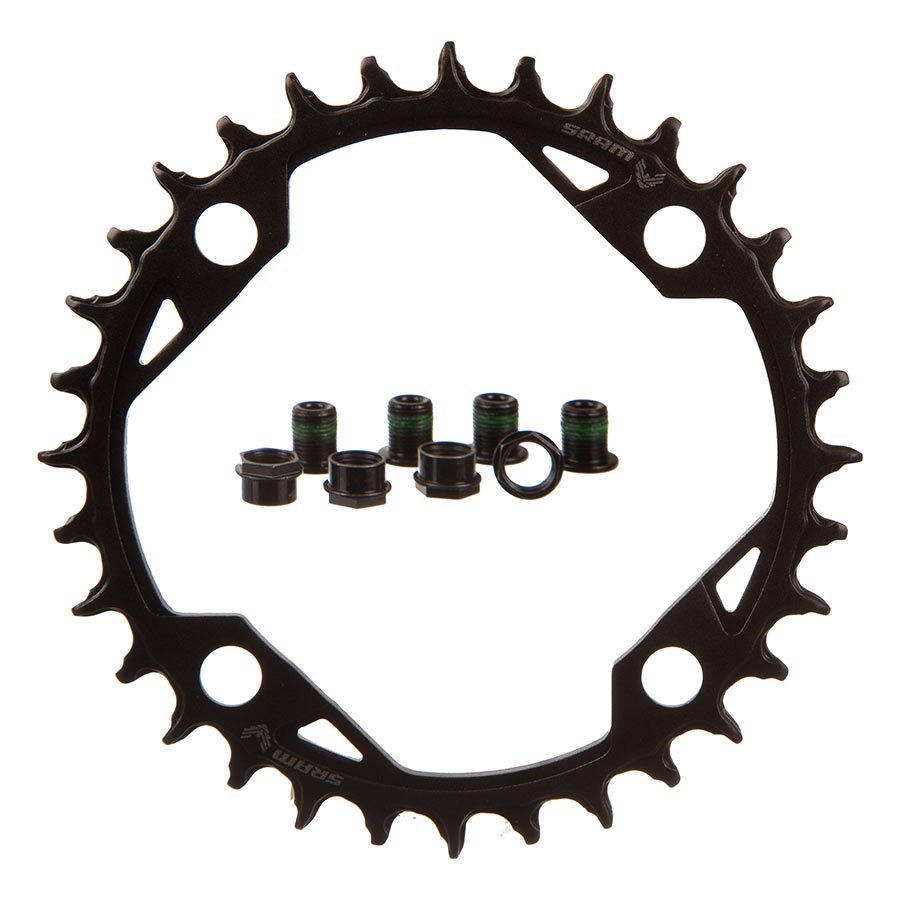 CHAINRING, TEETH: 32, SPEED: 12, BCD: 104, BOLTS: 4, ALUMINUM, BLACK