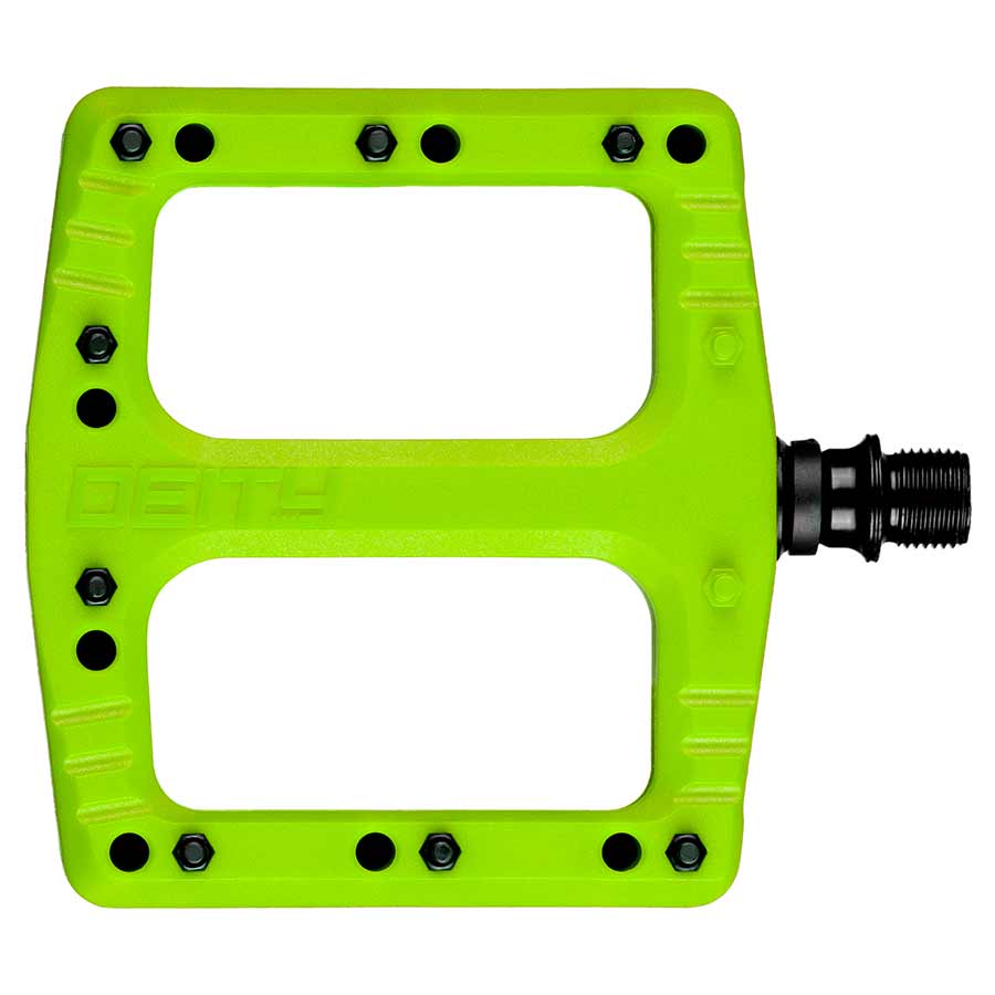 PLATFORM PEDALS, BODY: NYLON, SPINDLE: CR-MO, GREEN, PAIR