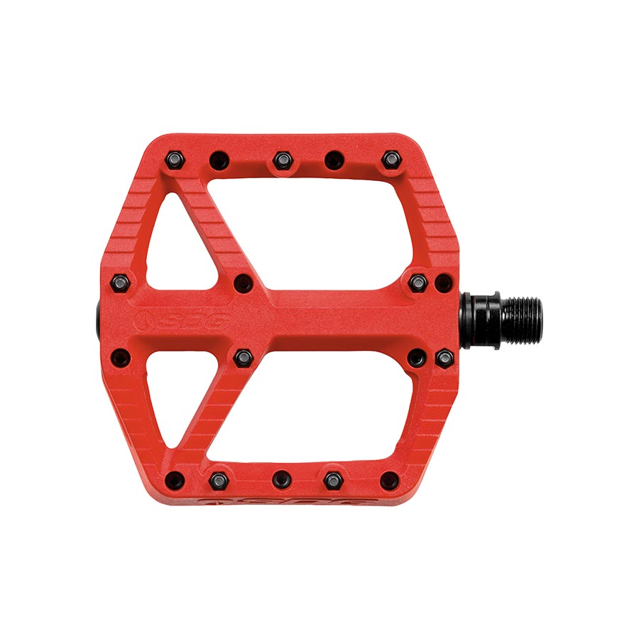 PLATFORM PEDALS, BODY: COMPOSITE, SPINDLE: CR-MO, 9/16'', RED, PAIR
