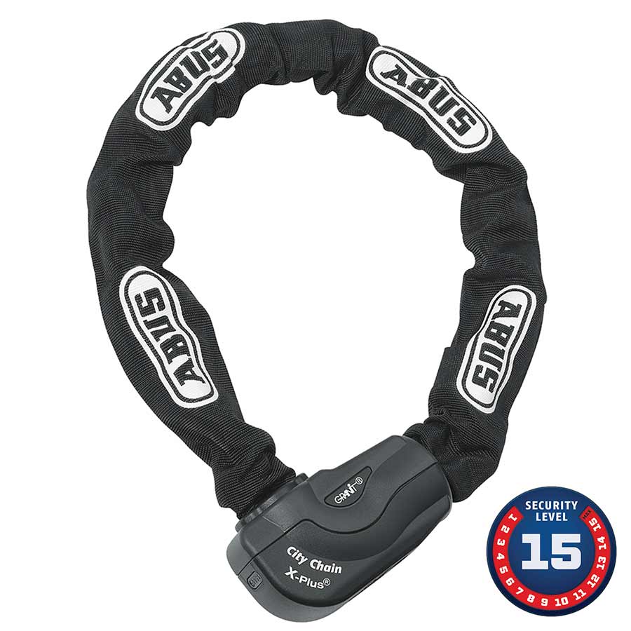 CHAIN LOCK, KEY, 10MM, 85CM, 2.8', BLACK