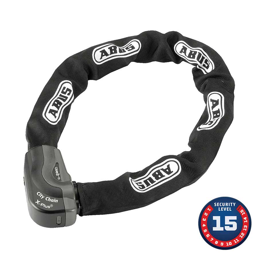 CHAIN LOCK, KEY, 10MM, 140CM, 4.6', BLACK