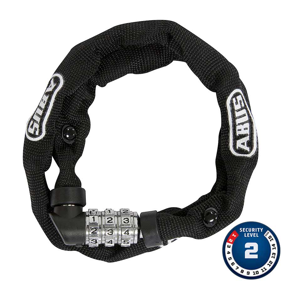 CHAIN LOCK, COMBO, 4MM, 60CM, 2', BLACK