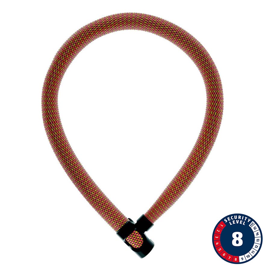 CHAIN LOCK, KEY, 7MM, 110CM, 3.6', SPARKLING ORANGE