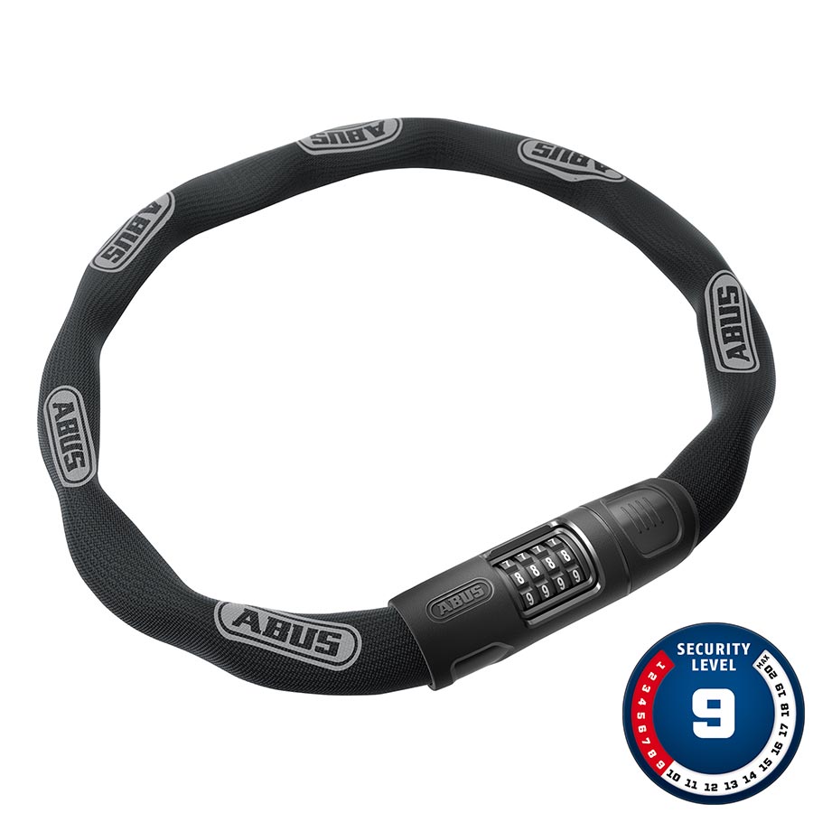 CHAIN LOCK, COMBINATION, 8MM, 85CM, BLACK