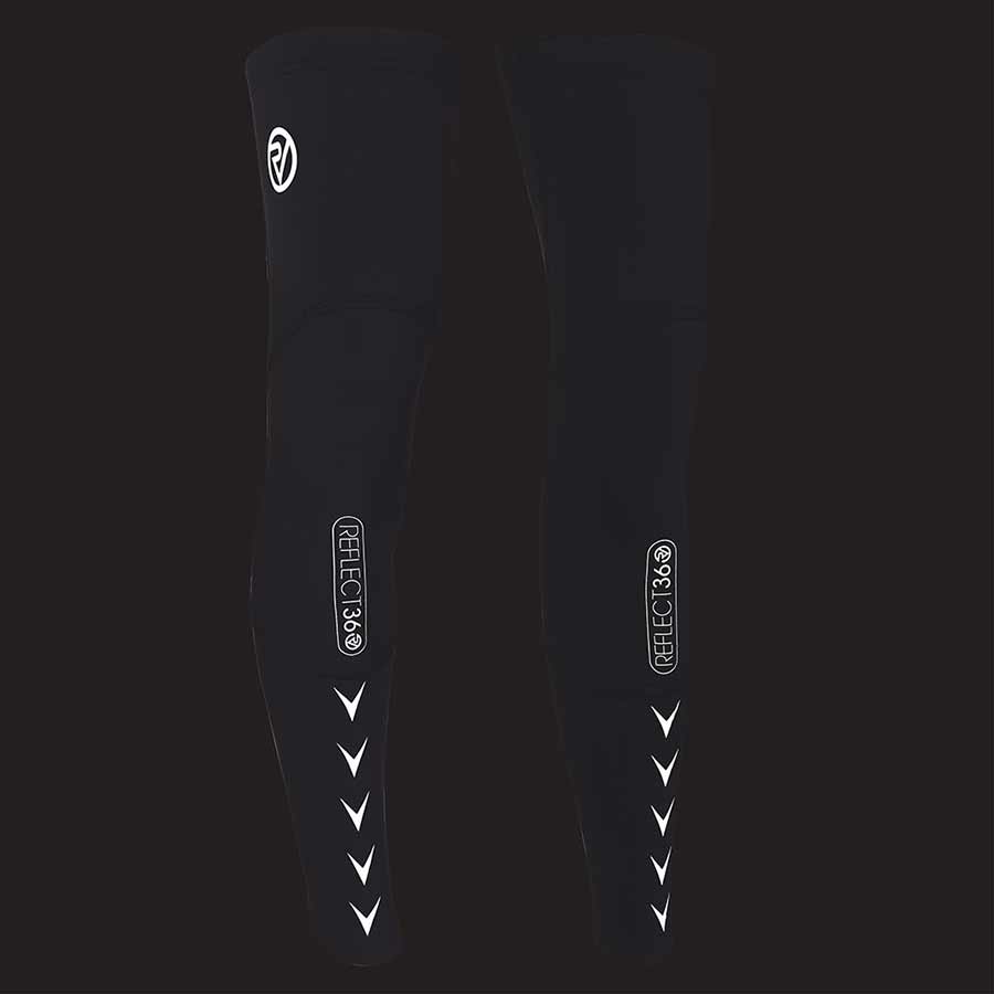 LEG WARMERS, BLACK/REFLECT, S, PAIR