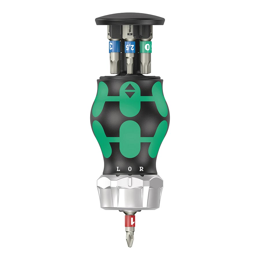 STUBBY SCREWDRIVER WITH RATCHET FONCTION, 1/4''HEX WITH INTEGRATED MAGAZINE